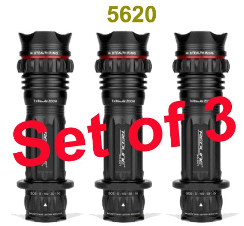 Nebo Redline Select Flashlight with Powerful Magnetic Base - 310 Lumens Set of 3