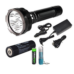 FENIX RC40 Rechargeable 6000 Lumen Cree XM-L2 U2 LED Flashlight/ Searchlight with Car / Home charger, Fenix CL05 Lip light and EdisonBright AAA battery
