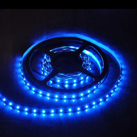 Flexible BLUE LED Strip 16.4ft 300 LED SMD 12V , 5m Ribbon Roll, 3528 B EdisonBright Brand.