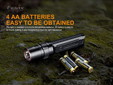 Fenix LD42 AA Battery Powered 1000 Lumen Rotary Controller LED Flashlight w/Four X EdisonBright AA Batteries Bundle