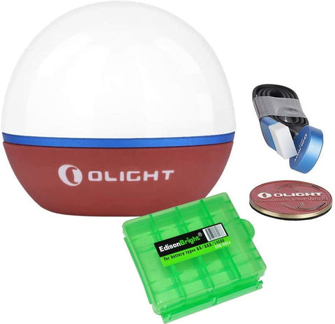 OLIGHT Obulb warm white/red portable LED rechargeable camping light/multi purpose light with EdisonBright charging cable carring case Bundle