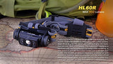 Fenix HL60R 950 Lumen USB rechargeable CREE LED Headlamp (Desert Yellow), Fenix 18650 rechargeable Li-ion battery with 2 X EdisonBright CR123A back-up batteries bundle