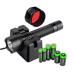 FENIX RC20 Rechargeable 1000 Lumen Cree LED Flashlight with AOF-L Red filter, cradle, holster, AC charger, ARB-L1 2600mAh battery and EdisonBright Battery sampler pack.(CR123A/AA/AAA)bundle