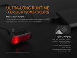 Fenix BC05R USB Rechargeable Bike Light Bicycle Red Tail Light with Type-C Charging Cable,Bicycle mounting Strap,Body Clip