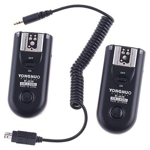 Yongnuo RF-603 N1 2.4GHz Wireless Flash Trigger/Wireless Shutter Release Tranceiver Kit for Nikon D1/D2/D3/D200/D300/D700