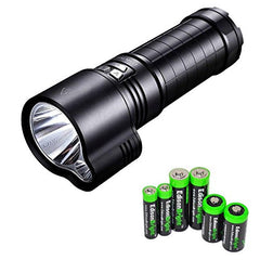 FENIX TK51 1800 Lumen Dual Beam CREE XM-L2 U2 LED Flashlight / Searchlight with EdisonBright battery sampler pack