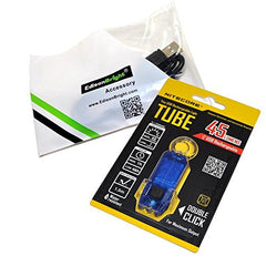 Nitecore TUBE (blue) 45 lumen USB rechargeable keychain light and EdisonBright brand USB charging cable product bundle