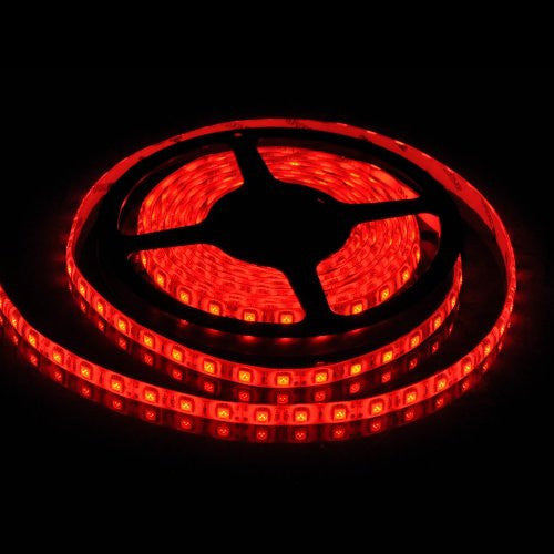 Flexible RED LED Strip 16.4ft 300 LED SMD 12V , 5m Waterproof, 5050 R EdisonBright Brand.