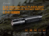 Fenix LD42 AA Battery Powered 1000 Lumen Rotary Controller LED Flashlight w/Four X EdisonBright AA Batteries Bundle