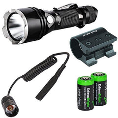 FENIX TK22 CREE 920 Lumen Tactical LED Flashlight, Fenix ALG-01 Picatinny / Weaver weapon rail mount, Fenix AR102 pressure switch and Two EdisonBright CR123A Lithium Batteries bundle