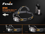 Fenix HP30R 1750 Lumen CREE LED Headlamp (Iron Grey) with 2 X Fenix 18650 Li-ion rechargeable batteries and Four EdisonBright CR123A Lithium batteries bundle