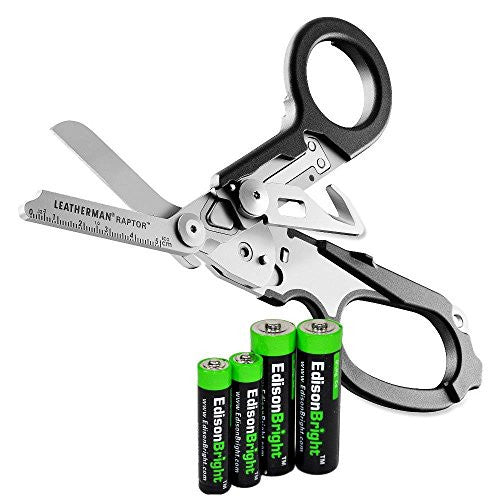 Leatherman Raptor Medical Shear 831426, holster with EdisonBright AA/AAA alkaline battery sampler pack