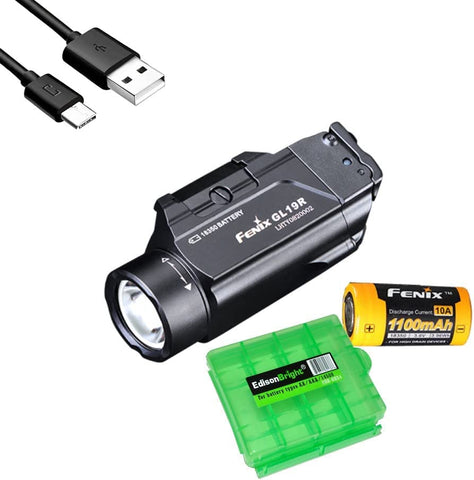 Fenix GL19R 1200 Lumen Rechargeable LED Flashlight, for Most Handguns and Pistols with EdisonBright Cable Holder case