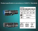 EdisonBright Olight S10R II rechargeable 500 Lumens CREE XP-L LED Flashlight EDC with RCR123 Li-ion battery, Charging Base and CR123A Lithium back-up Battery bundle