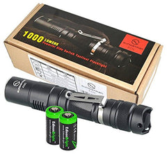 Sunwayman P25C 1000 Lumen CREE XM-L2 U2 LED Tactical Flashlight with Two EdisonBright CR123A Lithium Batteries