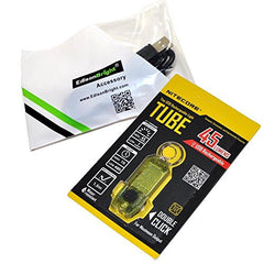 Nitecore TUBE (olive) 45 lumen USB rechargeable keychain light and EdisonBright brand USB charging cable