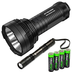 Nitecore TM16 4000 Lumen CREE LED long range Flashlight/Searchlight and Smith & Wesson Pathmarker LED flashlight with 4 x EdisonBright AA Alkaline batteries bundle