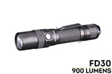 Fenix FD30 900 Lumen LED USB Rechargeable Tactical Flashlight kit with EdisonBright BBX3 Battery Carry case