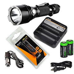 Fenix TK22 2014 Version CREE LED 920 Lumen smooth beam tactical Flashlight with Fenix ARB-L2S 18650 3400mAh Li-ion rechargeable battery, Fenix ARE-C1 Home/car Charger and 2 X EdisonBright CR123A Lithium batteries package