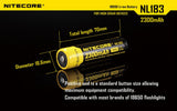 Nitecore NL183 Li-ion protected rechargeable 2300mAh 3.7v 8.5Wh 18650 Button-Top battery