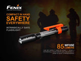 Fenix WF05E 85 lumen Intrinsically safe flashlight with EdisonBright BBX4 battery carry case