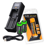 Fenix FD41 zoomable CREE LED 900 Lumen tactical Flashlight with Fenix 18650 Li-ion rechargeable battery, Fenix ARE-X1+ Charger and 2 X EdisonBright CR123A Lithium batteries package