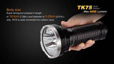 FENIX TK75 5100 Lumen 2018 Edition 4 CREE XHP35 HI LED rechargeable flashlight w/ 4X Fenix 18650 Batteries and 2 X EdisonBright battery carry cases bundle