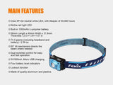Fenix HL12R USB rechargeable 400 lumen CREE LED headlamp with EdisonBright USB charging cable