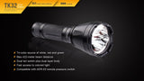 Fenix TK32 2016 CREE LED 1000 Lumen built in Red, Green Lights and dual tail switch tactical Flashlight with 2X EdisonBright CR123A Batteries