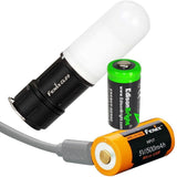 EdisonBright Fenix CL09 200 Lumen compact USB rechargeable camping light with CR123A Lithium back-up battery