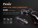 Fenix E18R 750 Lumen USB rechargeable CREE LED EDC/keychain Flashlight with EdisonBright back-up battery bundle