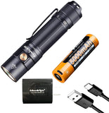 Fenix E35 V3.0 3000 Lumen LED Flashlight with 5000mAh Rechargeable Battery and UL Certified EdisonBright USB-C Charger Bundle