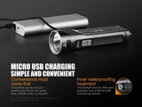 FENIX UC52 3100 Lumen diecast rechargeable digital display LED Flashlight with EdisonBright USB charging cable