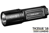 EdisonBright Fenix TK35 Ultimate 2018 Edition UE 3200 Lumen LED Tactical Flashlight with 2 X Fenix Li-ion Rechargeable Batteries, 4 X CR123A Lithium Batteries Bundle