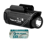 EdisonBright Olight PL1-II Valkyrie 450 lumen LED dedicated pistol light with Olight RCR123A lithium-ion battery, RCR123 battery and charger bundle