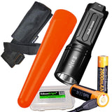 FENIX TK35 UE 2018 Edition 3200 Lumen LED USB rechargeable Tactical Flashlight, traffic wand/w 2 X Fenix rechargeable batteries EdisonBright battery carry case bundle