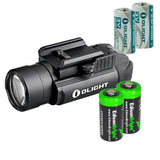 EdisonBright Olight PL2 (PL-2) Valkyrie 1200 lumen LED pistol light with 2 X CR123A lithium batteies bundle