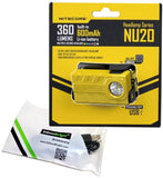 Nitecore NU20 360 Lumen USB rechargeable compact LED headlamp/worklight and EdisonBright brand USB charging cable bundle