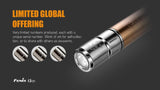 Fenix 15th Anniversary Special Edition rose gold plated 85 Lumen LED flashlight, Fenix UC01 rechargeable keychain light with EdisonBright AAA alkaline battery