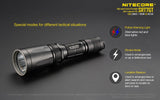 Nitecore SRT7GT 1000 Lumens CREE LED Built in Red, Green, Blue, UV Lights, Variable brightness Flashlight/searchlight with 2 X EdisonBright CR123A Batteries