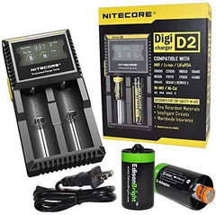 Nitecore D2  2 battery smart Charger with LCD display, intelligent ultra-compatible digicharger