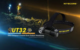 Nitecore UT32 1100 Lumen LED Lightweight Cool White/Warm White Headlamp with EdisonBright battery carry case bundle