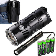 Nitecore TM06 3800 Lumen CREE LED Flashlight/Searchlight and Smith & Wesson Pathmarker LED flashlight with 4 x EdisonBright AA Alkaline batteries bundle