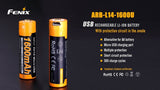 Fenix LD12 320 Lumen LED Tactical Flashlight USB rechargeable kit with EdisonBright AA battery