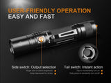 Fenix UC35 V2.0 2018 USB Rechargeable 1000 Lumen Cree XP-L HI V3 LED Flashlight with, 3500mAh rechargeable battery, USB charging cable and EdisonBright cable carry case bundle