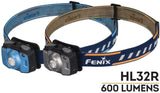 Fenix HL32R USB rechargeable 600 lumen CREE LED headlamp with red light, EdisonBright USB charging cable bundle