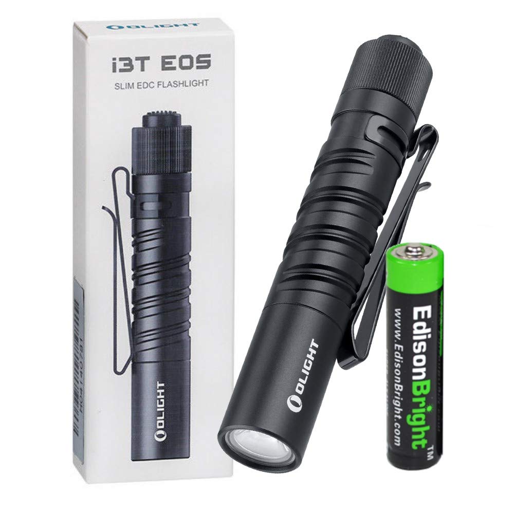 Olight I3T EOS 180 Lumens Dual-Output EDC Flashlight with EdisonBright AAA Battery