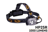 Fenix HP25R 1000 Lumen USB rechargeable CREE LED Headlamp (neutral white), 2 X Fenix 18650 rechargeable Li-ion batteries with EdisonBright BBX3 battery carry case bundle