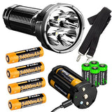 FENIX TK75 2018 version 5100 Lumen CREE LED Flashlight, 4 X Fenix 18650 ARB-L18-3400 rechargeable batteries, with four EdisonBright CR123A lithium batteries bundle