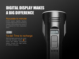 FENIX UC52 3100 Lumen diecast rechargeable digital display LED Flashlight with EdisonBright USB charging cable